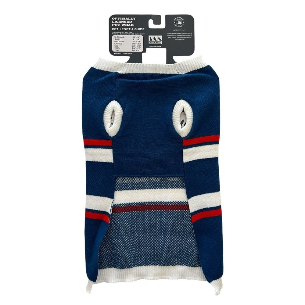 MLB Los Angeles Dodgers Dog Pet Knit Sweater Blue White Red Size Large - Picture 4 of 5